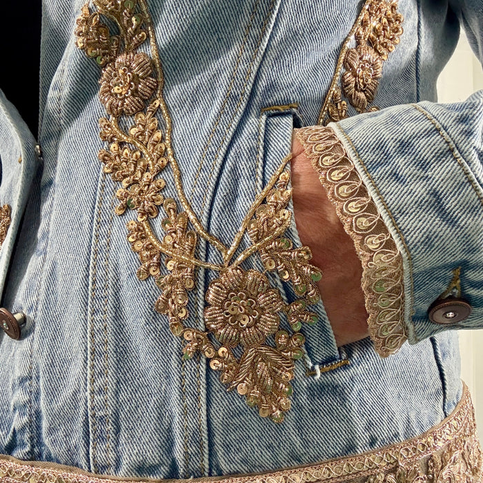 Handmade Embroidered Denim Jacket| Unique | Missey & Daff