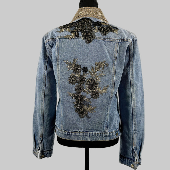 Denim Jacket with beaded embroidery