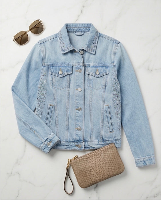 Celestial Butterfly Couture Embellished  Denim Jacket