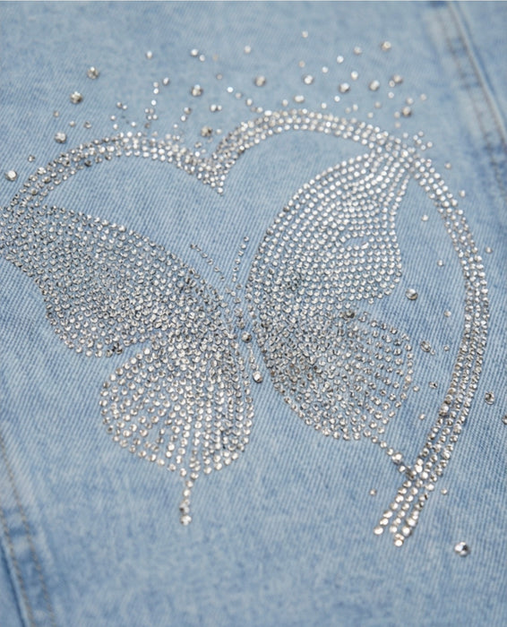 Celestial Butterfly Couture Embellished  Denim Jacket