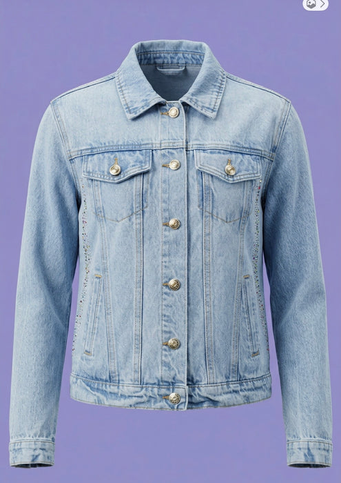 Celestial Butterfly Couture Embellished  Denim Jacket
