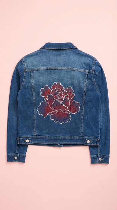 Celestial Rose Majesty Couture Embellished Denim Jacket