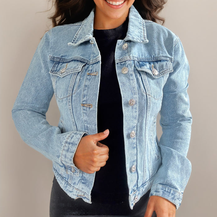 Crystal Rhinestone Eagle Hand Embellished Jean Jacket | Unique | Size: XL | Missey & Daff