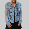 Denim Jacket with beaded embroidery