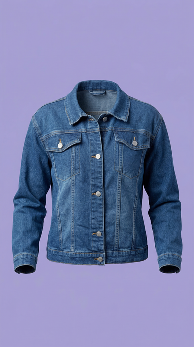 Royal Medallion Mouse Couture Embellished Denim Jacket