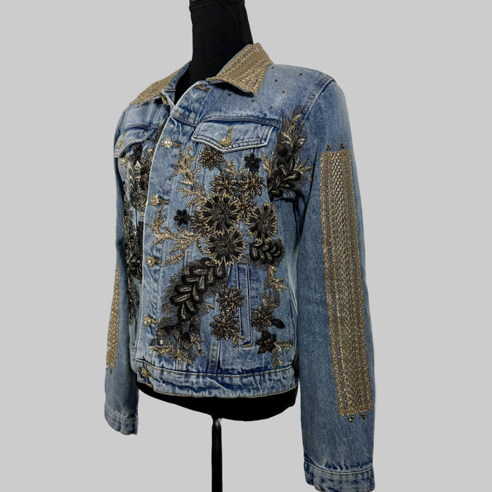 Denim Jacket with beaded embroidery