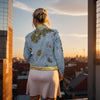 Handcrafted denim jacket designed for the fashionista woman