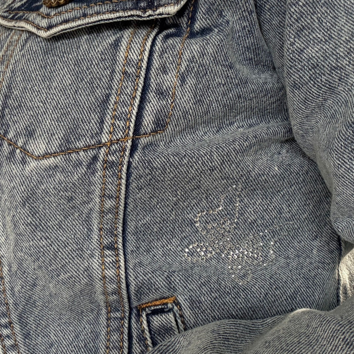Featherlight Freedom Denim Jacket with Rhinestones | Unique | Size: M | Missey & Daff