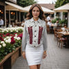 One-of-a-kind luxury denim jacket handcrafted for women